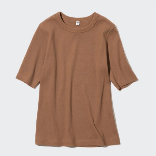 UNIQLO(ユニクロ)のリブクルーネックT レディースのトップス(Tシャツ(半袖/袖なし))の商品写真