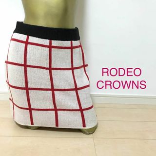 ロデオクラウンズ(RODEO CROWNS)の【0336】RODEO CROWNS ニット スカート M ホワイト(ミニスカート)