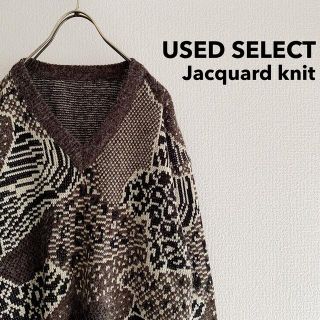 Vintage Jacquard Knitwear / モヘア レオパードカモ(ニット/セーター)