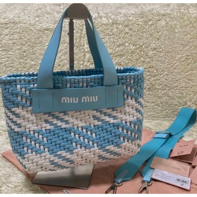 ハンドバッグ激レア✨完売品　miu miu ミュウミュウ　2way かごバッグ　正規品　通年