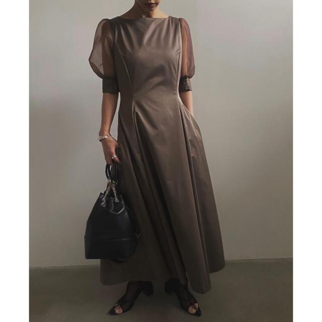 Ameri VINTAGE SHEER PUFF SLEEVE DRESS