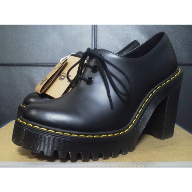 極美品】Dr.Martens SALOME UK3 黒 厚底 ヒール サロメ - ローファー/革靴