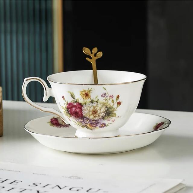 ティー・コーヒーカップセット カップ&ソーサー6客セット .陶磁器