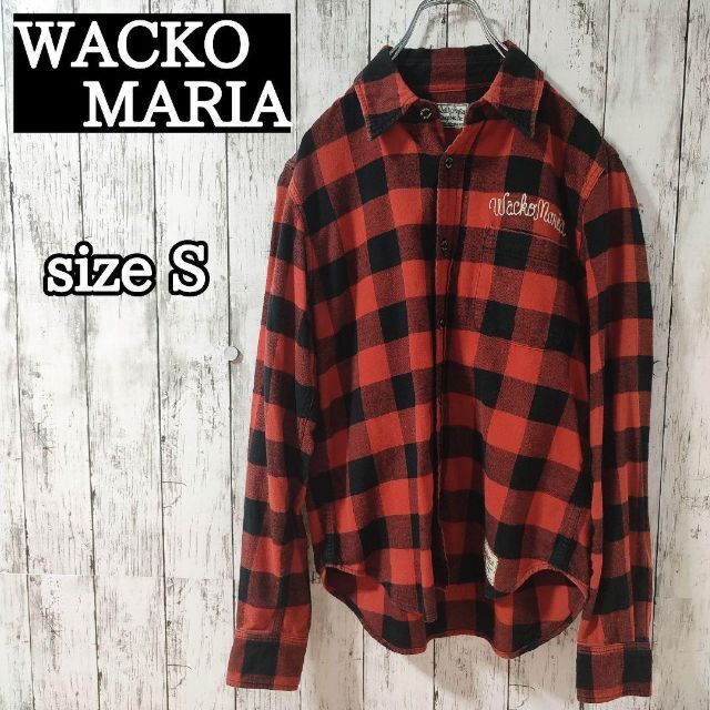 WACKO MARIA(ワコマリア)のワコマリア☆ネルシャツ　ブロックチェック　赤✕黒　バックプリント メンズのトップス(シャツ)の商品写真