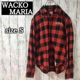ワコマリア(WACKO MARIA)のワコマリア☆ネルシャツ　ブロックチェック　赤✕黒　バックプリント(シャツ)