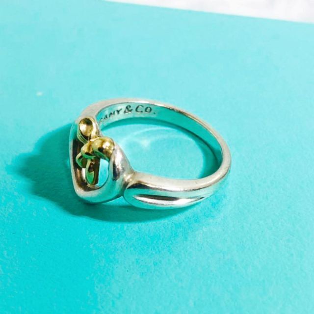Tiffany & Co. - TIFFANY オープンハートリボンリング8.5号 18KYG