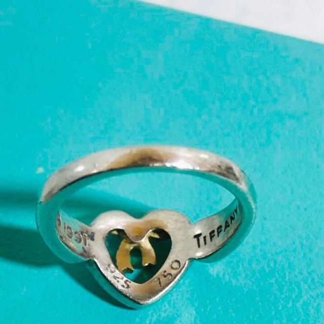 Tiffany & Co. - TIFFANY オープンハートリボンリング8.5号 18KYG