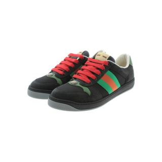 グッチ(Gucci)のGUCCI グッチ スニーカー 8 1/2(27cm位) 黒x緑x赤 【古着】【中古】(スニーカー)