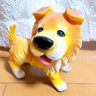 ❤★可愛い★犬の置物  ブラウンベージュ系★配送無料(置物)