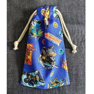 ★新品・未使用・ハンドメイド・男の子向き・両開きハミガキ入れ・お箸セット入れ等に(ランチボックス巾着)