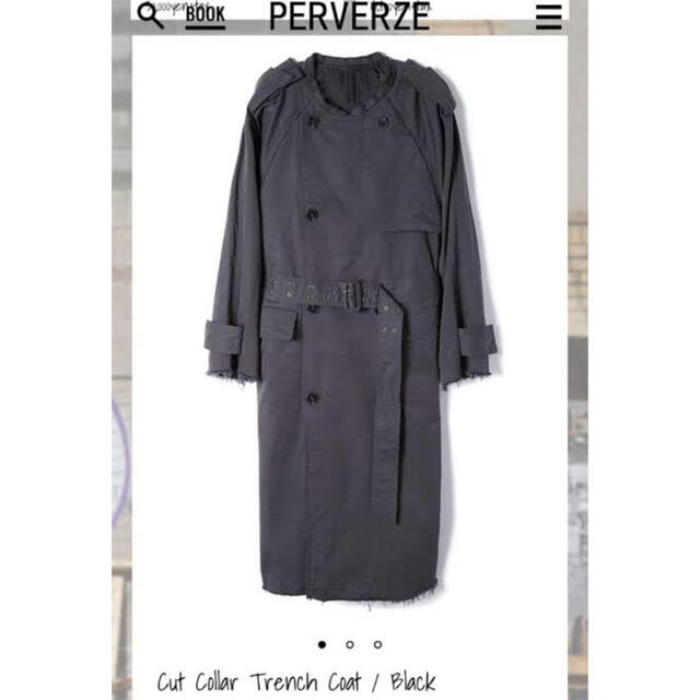 PERVERZE Cut Collar Trench Coat/Black ジャケット/アウター トレンチ