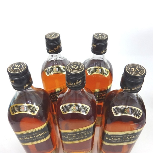 未開封★Johnny Walker【ジョニーウォーカー】 ブラックラベル 12年 黒キャップ 4本セット 1000/1125ml 箱なし