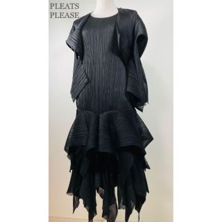 プリーツプリーズイッセイミヤケ(PLEATS PLEASE ISSEY MIYAKE)の激レア  プリーツプリーズ  ドレス ワンピース カーディガン  3D 立体(その他)