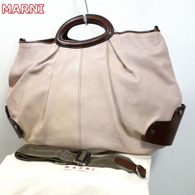 【定番】MARNI　フルレザーバルーンバッグ　マルニ