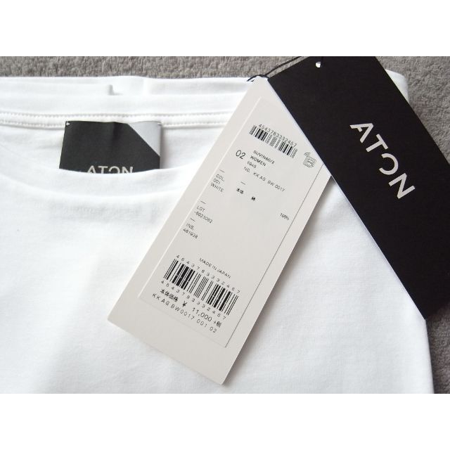 ATON(エイトン)の新品 ATON SUVIN60/2 CAP SLEEVE T-SHIRT レディースのトップス(Tシャツ(半袖/袖なし))の商品写真