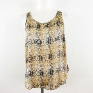 トップショップ(TOPSHOP)のトップショップ TOPSHOP タンクトップ ヒョウ柄 レオパード 黒 34(タンクトップ)