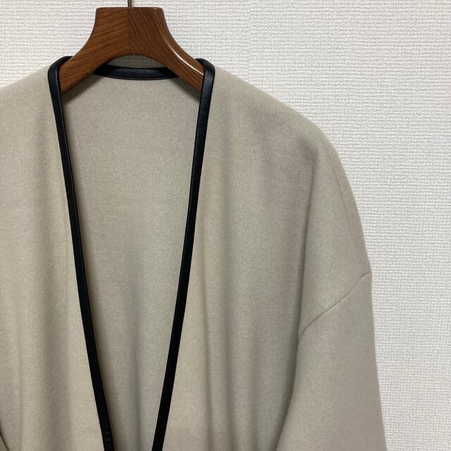 UNITED ARROWS(ユナイテッドアローズ)の21年 美品◆UNITED ARROWS◆スムース パイピング ノーカラーコート レディースのジャケット/アウター(ロングコート)の商品写真