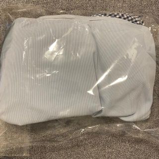 新品タグ付 マジェスティックレゴン ギンガムボリュームスイムウェア ネイビー
