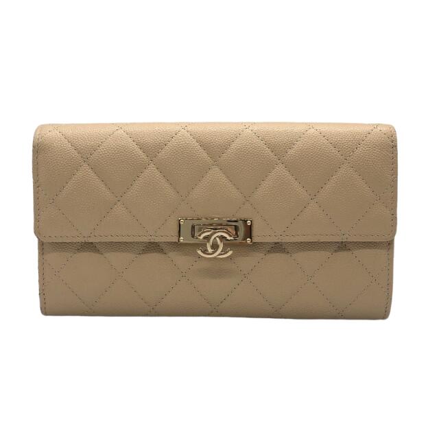 シャネル CHANEL ココロック フラップ ロングウォレット 長財布