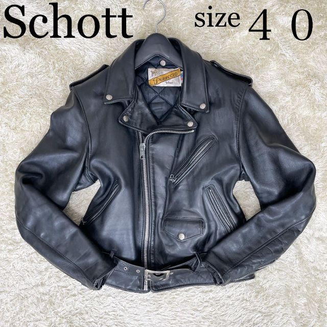 カラーブラック★ビンテージ　Schott ショット 618 ダブルライダース 40