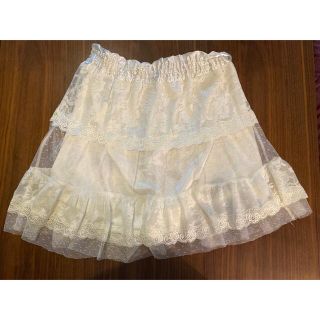 美品【白レーススカート】M(ミニスカート)