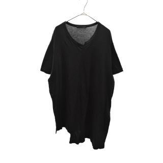 ヨウジヤマモト(Yohji Yamamoto)のREGULATION Yohji Yamamoto MEN レギュレーションヨウジヤマモトメン 18SS Diagonal Switch Short Sleeve アシンメトリー ロングスリーブTシャツ カットソー　ブラック　HW-T55-076(Tシャツ/カットソー(半袖/袖なし))