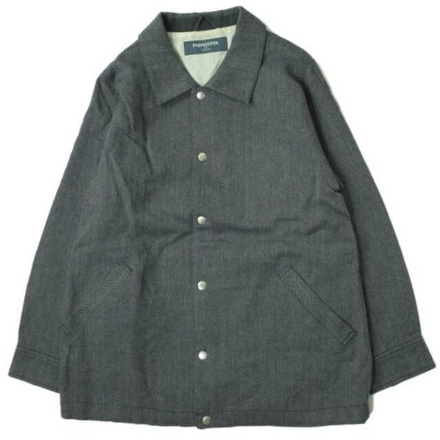 PHINGERIN フィンガリン 日本製 TAILORED COACH JACKET TWEED ヘリンボーンツイード コーチジャケット PD-142-JK-061 S グレー ウール ブルゾン アウター【PHINGERIN】