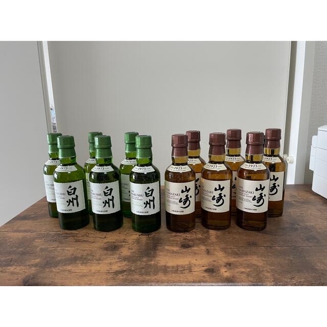 食品/飲料/酒サントリー シングルモルトウイスキー 山崎 白州 180ml 12本セット