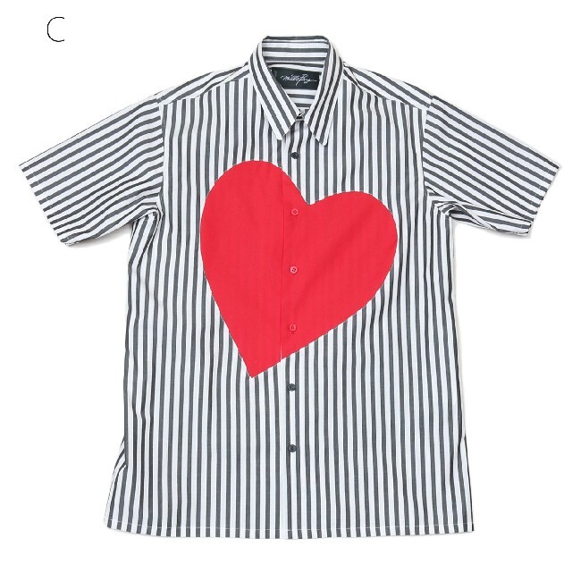 MILKBOY HEART SHIRTS ストライプ ハート シャツ