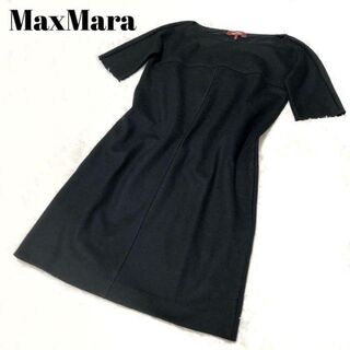 MaxMara マックスマーラ ウールワンピース 半袖 ブラック 黒 Sサイズ