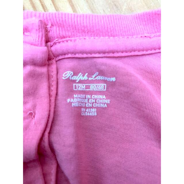 POLO RALPH LAUREN(ポロラルフローレン)のポロラルフローレン　Tシャツ　ピンク12M 80/48 キッズ/ベビー/マタニティのベビー服(~85cm)(Ｔシャツ)の商品写真