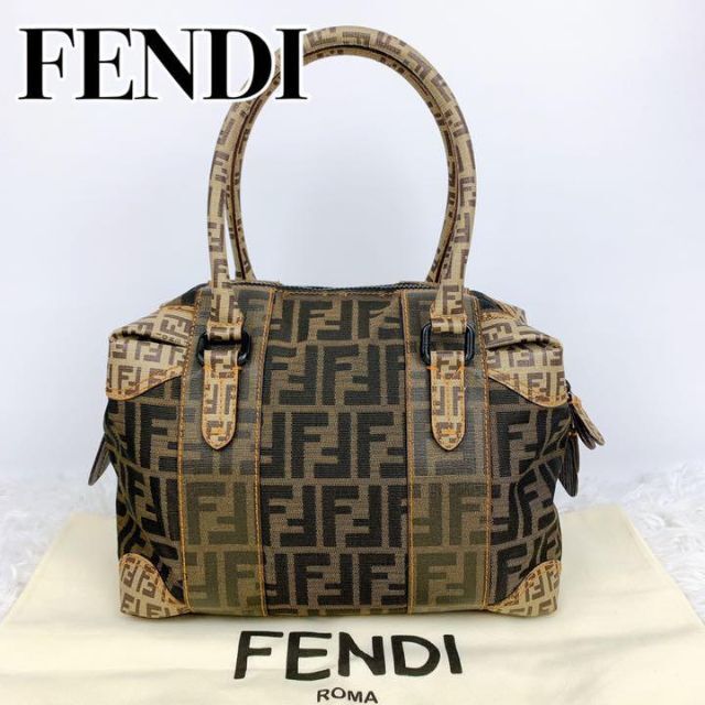 希少 FENDI フェンディ ズッカ柄 ミニハンドバッグ ミニボストン