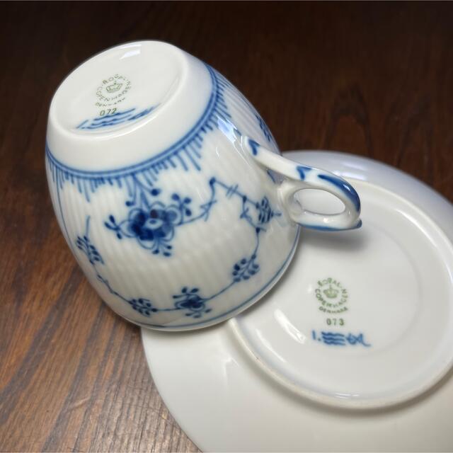 ROYAL COPENHAGEN(ロイヤルコペンハーゲン)のロイヤルコペンハーゲン ブルーフルーテッド　プレイン　カップソーサー　良品 インテリア/住まい/日用品のキッチン/食器(グラス/カップ)の商品写真