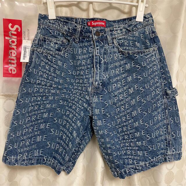 Supreme warp jacquard logos デニムショーツ パンツ 100%品質 60.0