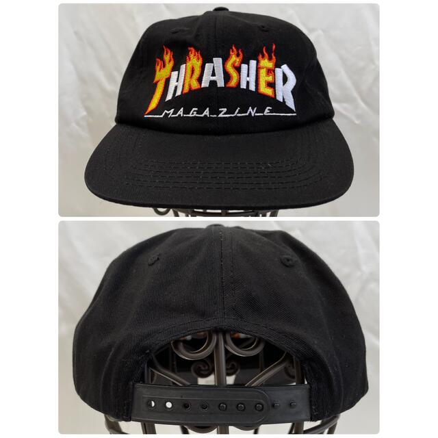 THRASHER(スラッシャー)のTHRASHER　スラッシャー　キャップ　フレイムロゴ　マグロゴ　ブラック メンズの帽子(キャップ)の商品写真