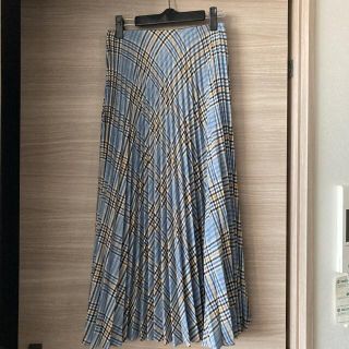 ザラ(ZARA)のZARA プリーツチェックロングスカート(ロングスカート)