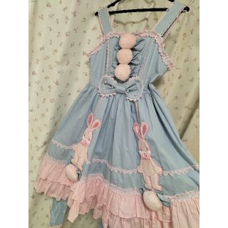 アンジェリックプリティー(Angelic Pretty)のアンジェリックプリティ♡なかよしバニーJSKボンネットset(ひざ丈ワンピース)