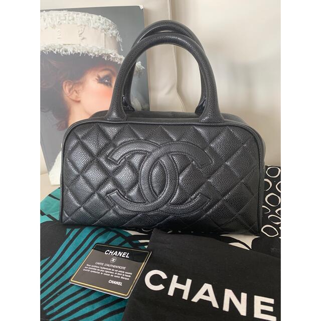 独特の上品 CHANEL - シャネル キャビアスキン ミニボストン♡ 極美品