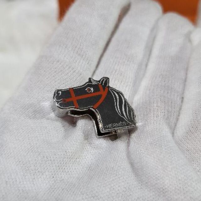 新品 大人気 希少 エルメス ツイリーリング 馬 オレンジ