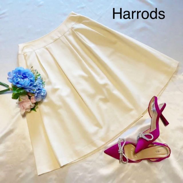 Harrods(ハロッズ)の極美品✨Harrods ハロッズ　サイズ2 ウール100% ひざ丈フレアスカート レディースのスカート(ひざ丈スカート)の商品写真