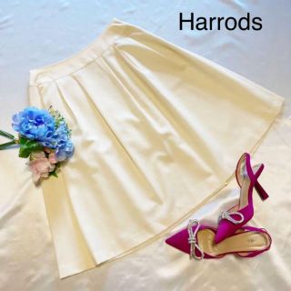 ハロッズ(Harrods)の極美品✨Harrods ハロッズ　サイズ2 ウール100% ひざ丈フレアスカート(ひざ丈スカート)