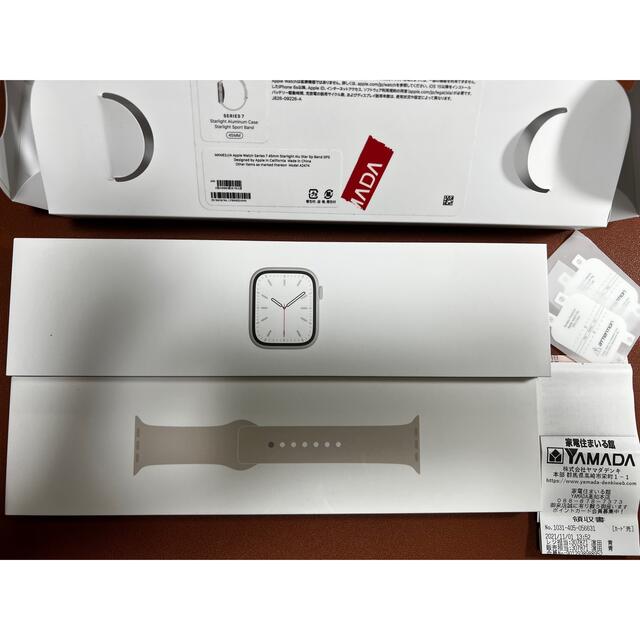 Apple Watch(アップルウォッチ)の【極美品】アップルウォッチ7 45mm GPSモデル ヤマダ電機購入品 メンズの時計(腕時計(デジタル))の商品写真