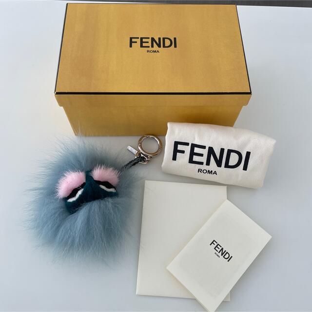 美品】FENDI フェンディ モンスター キーホルダー ミンクファーチャーム-