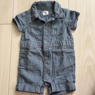 ベビーギャップ(babyGAP)のGAP ストライプデニムロンパース(ロンパース)