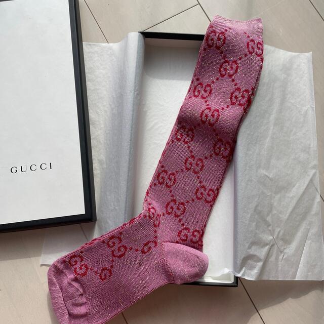 Gucci - 新品 GUCCI ソックス ピンク の通販 by べるりん's shop