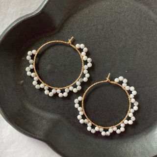 ハウライト　フープピアス(ピアス)