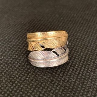 美品 ゴローズ goro's 金銀ダブルフェザーリング 18号 animalrecord.net