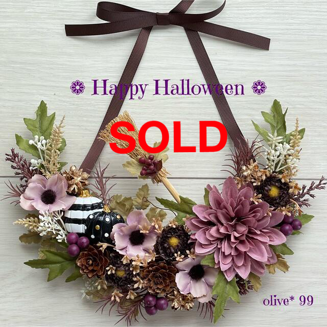 ❁⃘Halloween❁⃘ハーフムーンスワッグ＊ハロウィンリース no.109