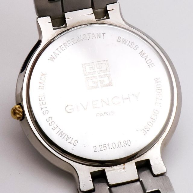 GIVENCHY(ジバンシィ)の《美品》GIVENCHY 腕時計 ネイビー デイト ドレスウォッチ ストーン メンズの時計(腕時計(アナログ))の商品写真