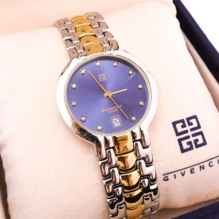 GIVENCHY - 《美品》GIVENCHY 腕時計 ネイビー デイト ドレスウォッチ